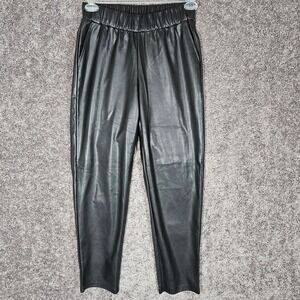 The Drop lisadnyc Faux Leather Jogger HFK-2106 Black Tapered Leg Pants Small NEW